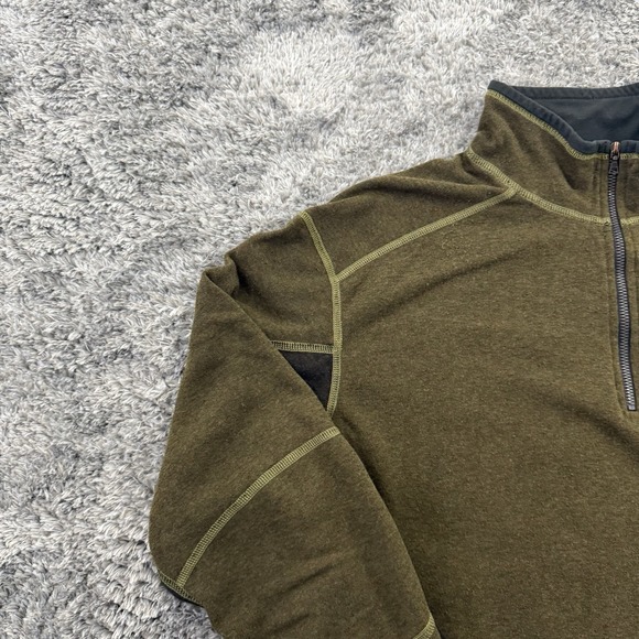 Kuhl Sweater Mens Large Green Kashmira Revel Fleece 1/4 Zip Pullover Shirt - Picture 2 of 9